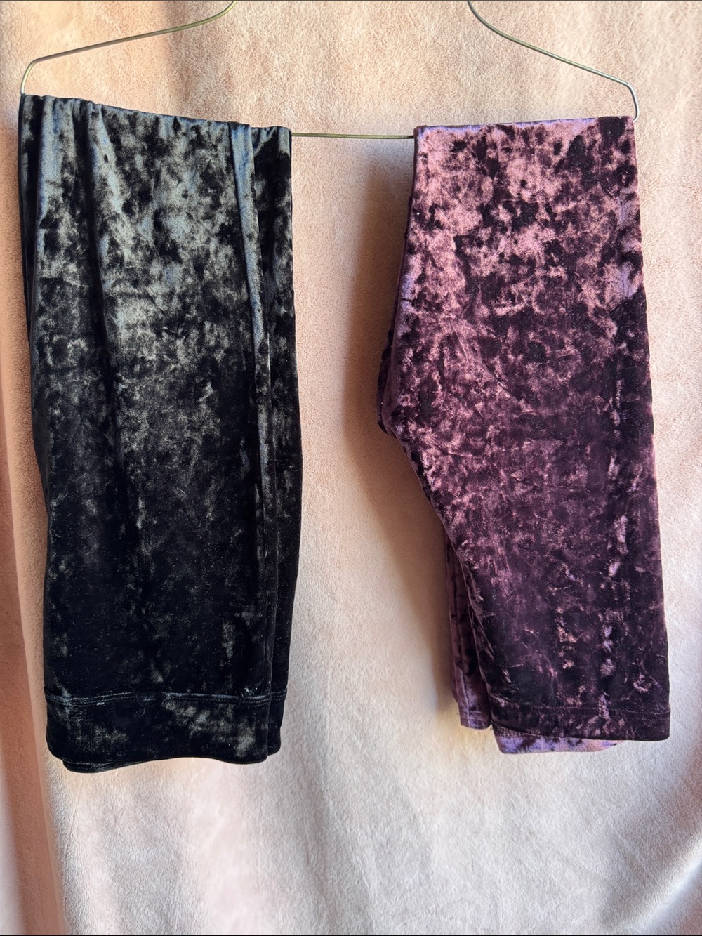 2 Pair Girl XL Velour/Velvet Leggings